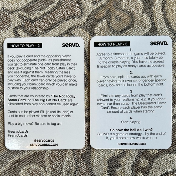 SERVD. HIS & HERS. The Hilarious Real-life Card Game. - Picture 4 of 10